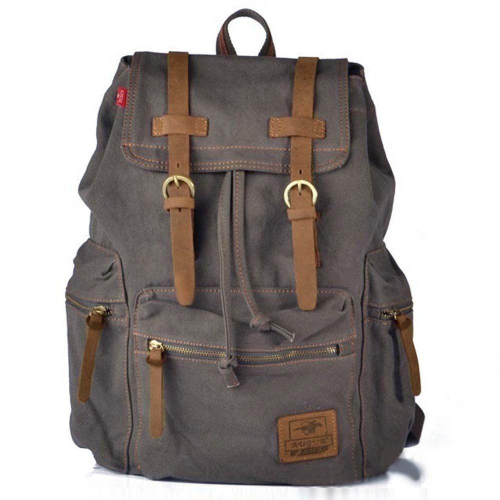 Artisanal Bags Dark Slate Gray Canvas Backpack - Multiple Colors A799449