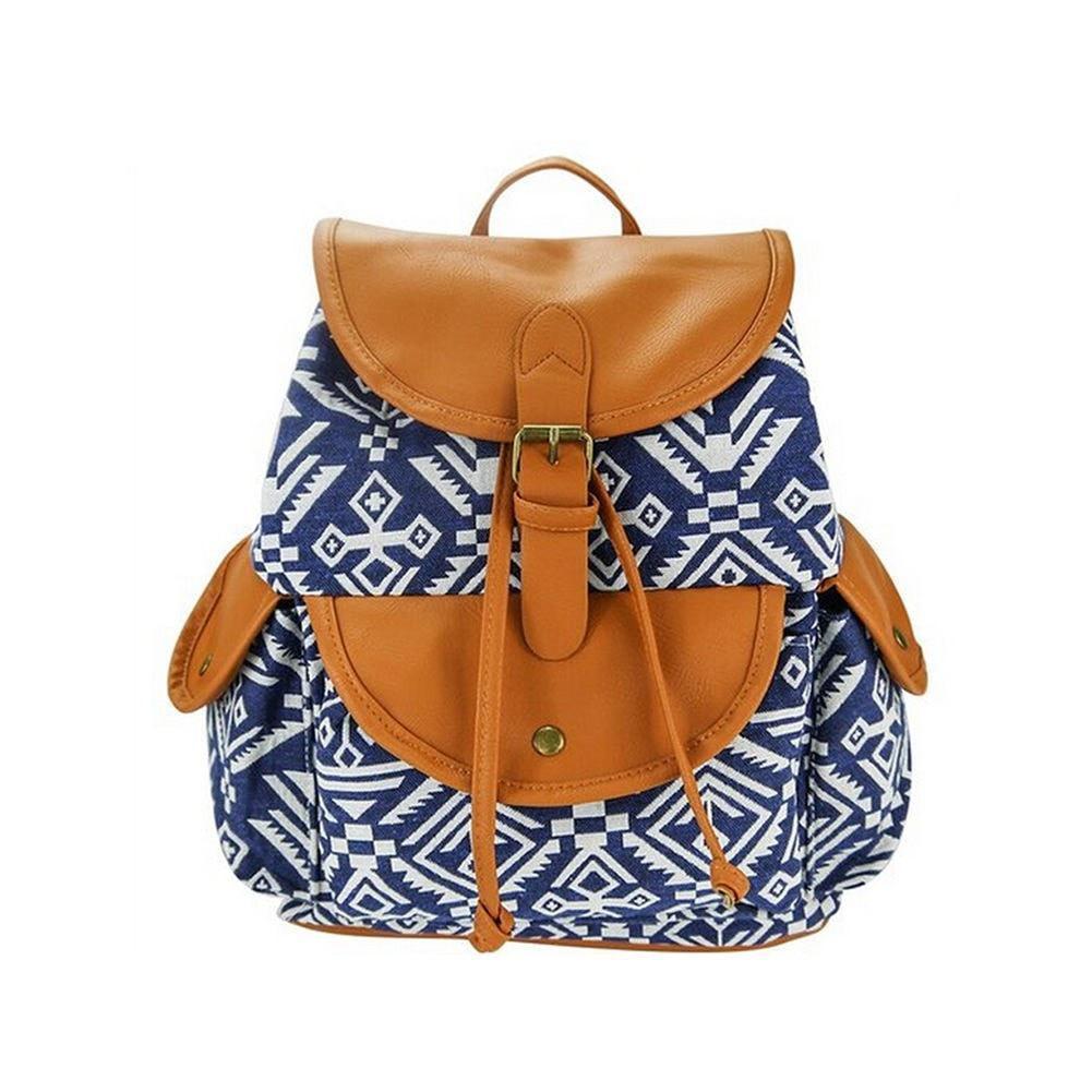 Artisanal Bags Navy Combined Canvas Backpack - Multiple Colors A799448