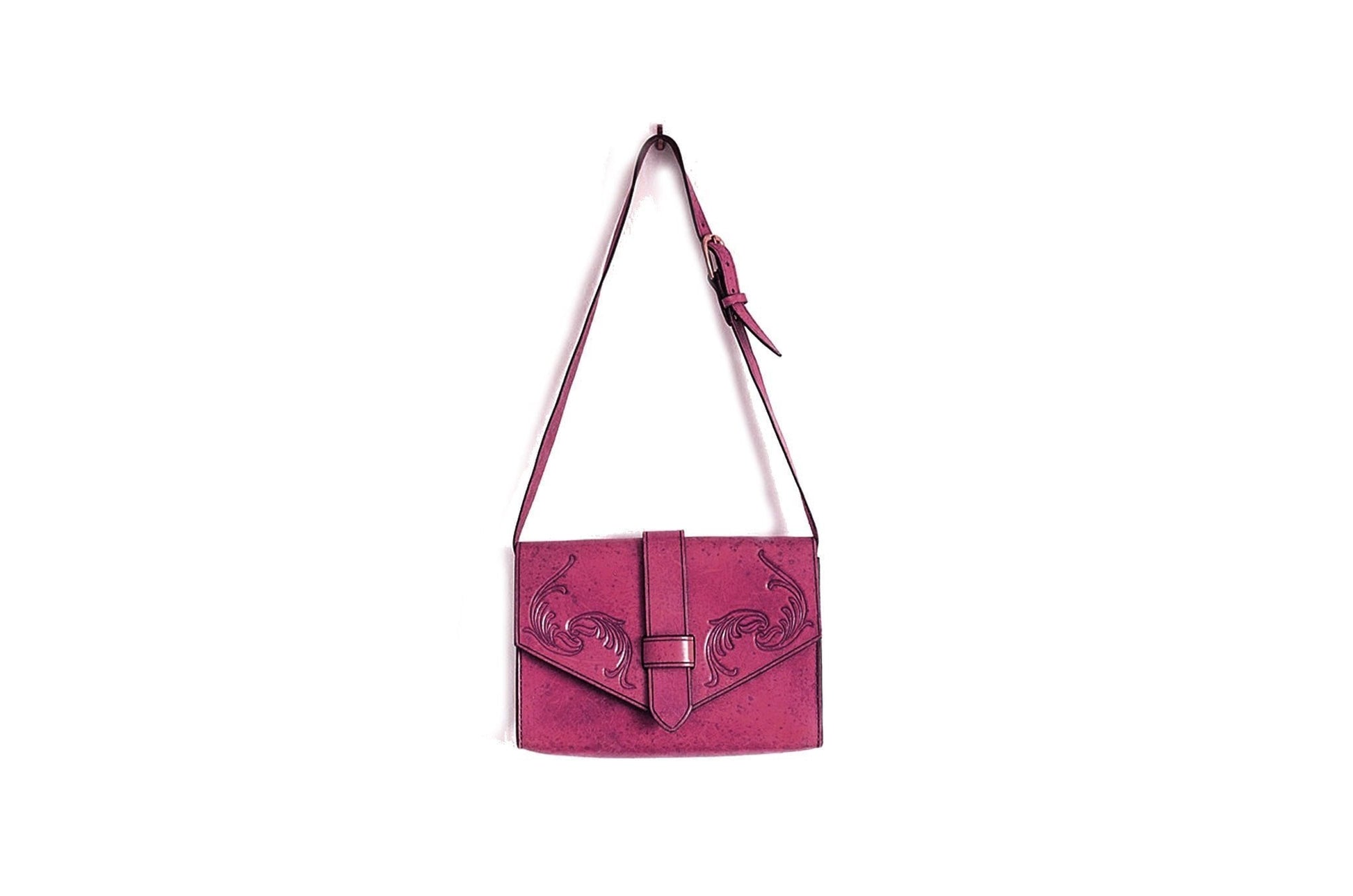 Artisanal Bags Medium Violet Red Leather Foldover Bag - Multiple Colors A799447